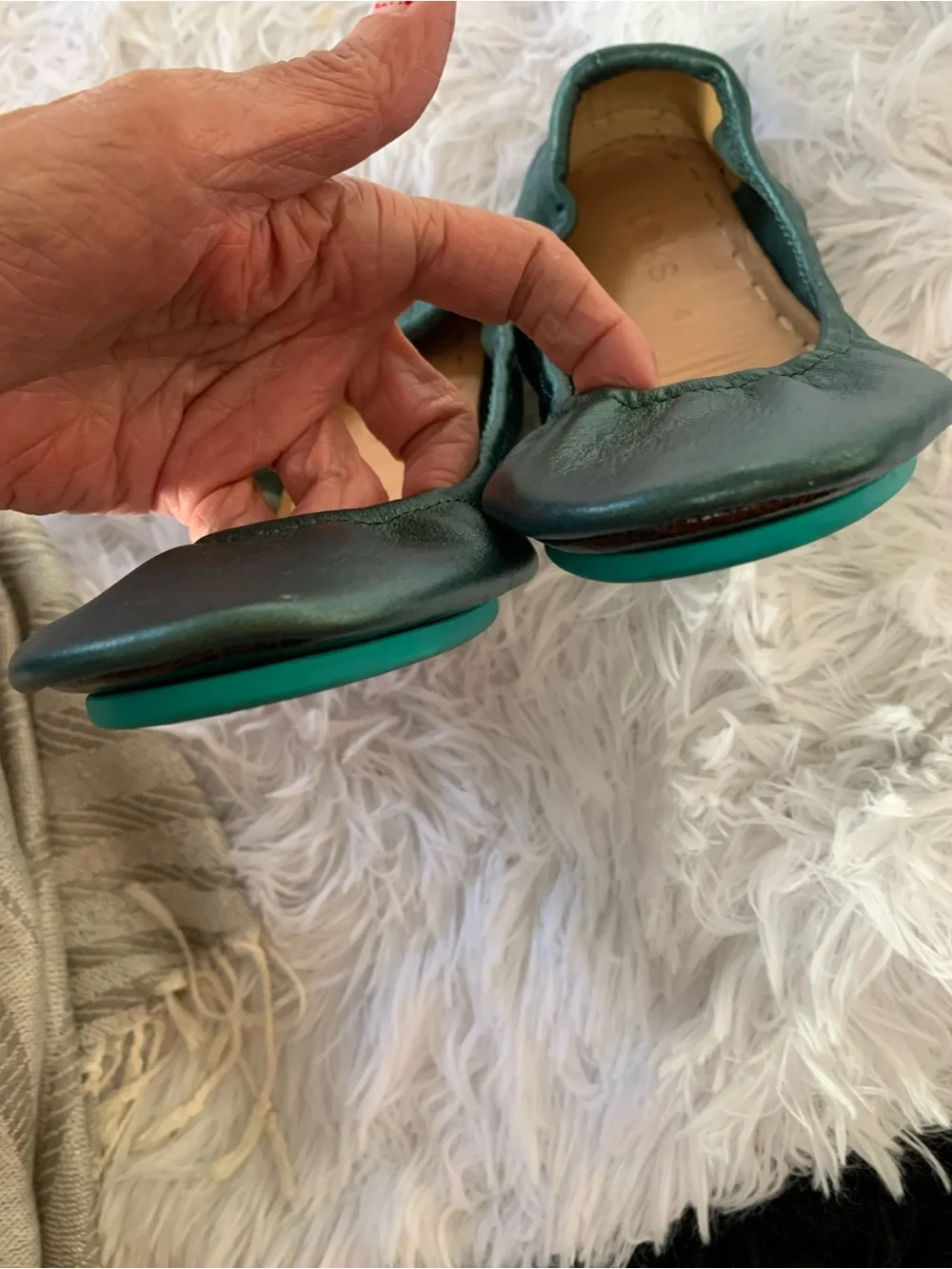 Tieks Ballet Flats in Metallic Green